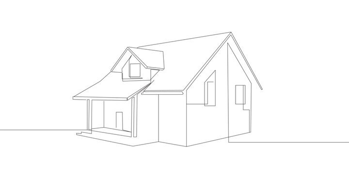 house line art style vector with transparent background eps 10