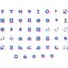 Vector of Essential UI 3 Icon Set Solid Gradient. Perfect for user interface, new application.