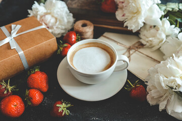 Summer composition top view, background