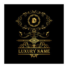 Initial letter luxury beauty flourishes ornament monogram logo Swoosh Letter Logo Design for business and company identity. Water Wave Logo with modern trendy