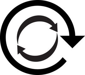 circle arrow sign recycle icon