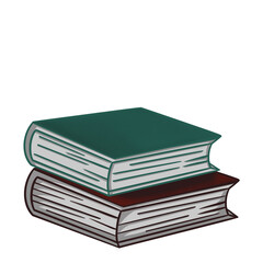 Two book education illustration on transparent background 