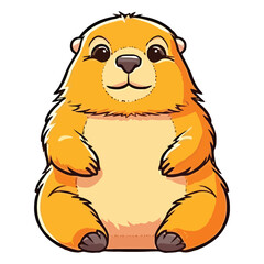Marmot Portrait: Vibrant 2D Illustration Depicting a Cute Mountain Resident