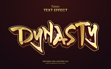 decorative golden dynasty editable text effect vector design