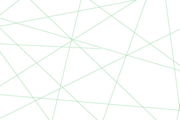 Abstract green geometric random chaotic lines with many squares and triangles shape background.