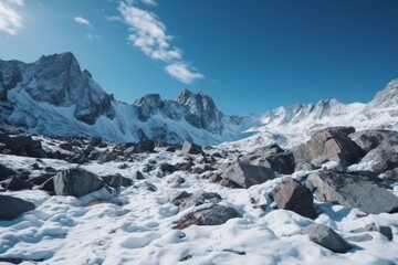 Obraz premium snow covered mountains. Generative AI