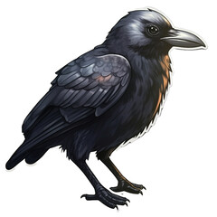 Obraz premium Crow Character Sticker, Generative AI