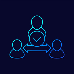 broker or third party line icon, vector