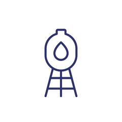 water tower line icon on white