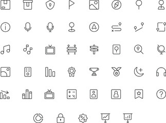 Vector of Essential UI 3 Icon Set Thin. Perfect for user interface, new application.