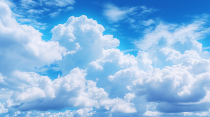 Naklejka na ściany i meble Background with clouds on blue sky