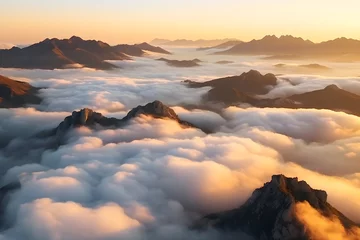 Fotobehang 壮大な雲海　with generative ai © CrioStudio