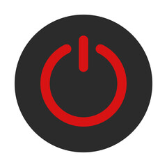Power Button In Red Black Color Circle Shape
