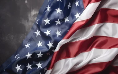 Foto op Plexiglas USA flag. American flag. American flag blowing in the wind © STORYTELLER