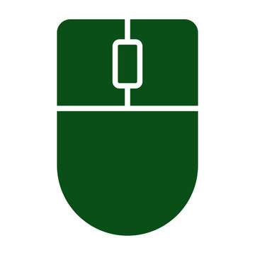 Mouse Button Icon In Green Color

