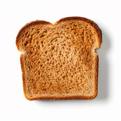 Pieces of baked bread isolated on white background. Baked to be more crispy and delicious and usually spread with jam or butter.