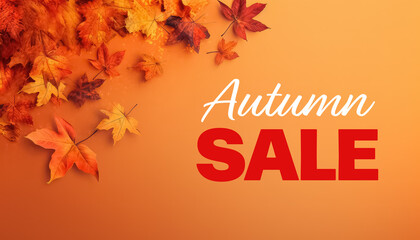 autumn sale banner, template for advertising.
