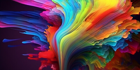 the Creativity Digital Colorful Paints in Abstract Art and Exploring Design, Generative AI.