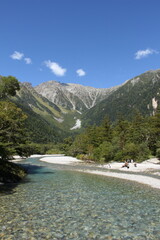 穂高連峰と梓川