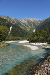 穂高連峰と梓川