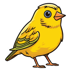 Curious Meadow Explorer: Enthralling 2D Illustration Showcasing a Cute Yellowhammer