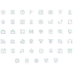 Vector of Essential UI 3 Icon Set Thin Gradient. Perfect for user interface, new application.