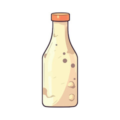 Fresh organic wine bottle with transparent liquid