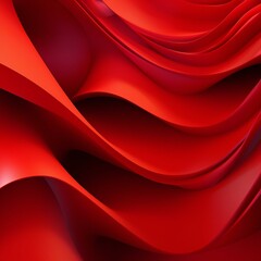 Plakat Red abstract wavy background. Generative AI.