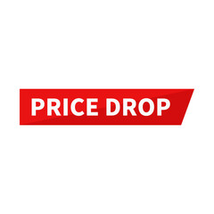 Fototapeta premium Price Drop In Red Color Rectangle Shape For Business 