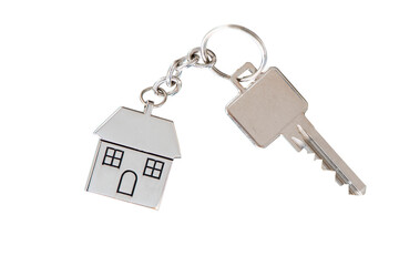 key for the door of your home isolated over transparent background