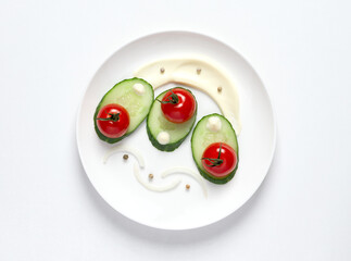 Cucumber and tomato salad.