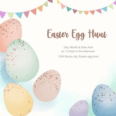 Easter egg hunt, This is a invitations card for a party.