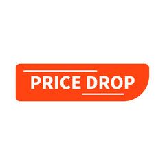 Price Drop In Orange Color Rectangle Shape For Promotion
