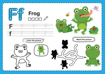 Illustration Isolated Animal Alphabet Letter F-Frog