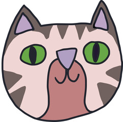 cat smiling gray pink