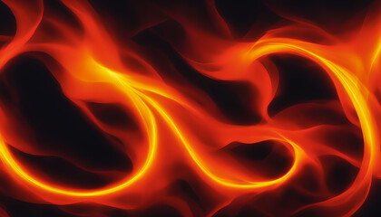 Flames of fire amidst swirling trails. Generative AI.