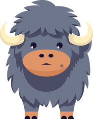 Cute Buffalo cartoon minimal