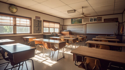 Empty modern classroom