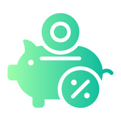 piggy bank gradient icon