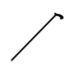 Cane for walking.Old age single icon in cartoon style rater,bitmap symbol stock illustration web.