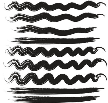 Black paint ink brush stroke brush line vector © Yohan