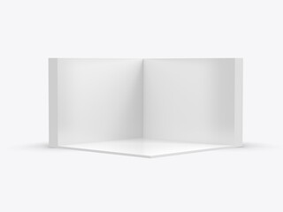 Trade show booth 3d blank white template, illustration.
