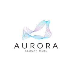 aurora logo design icon illustration vector template