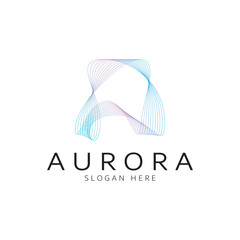 aurora logo design icon illustration vector template