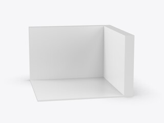 Trade show booth 3d blank white template, illustration.