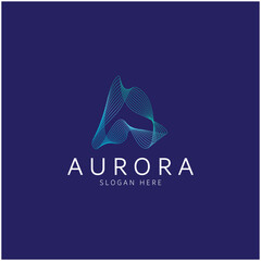aurora logo design icon illustration vector template