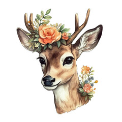 deer character sticker, Generative AI