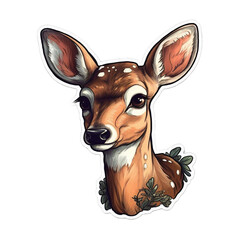 deer character sticker, Generative AI