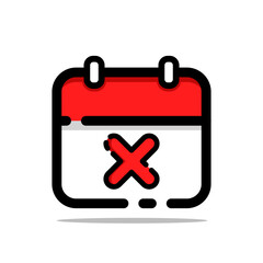 calendar icon vector filled outline icon vector icon flat design illustration isolated 