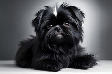 dog beautiful cute yorkshire terrier sitting black fur puppy, generative ai